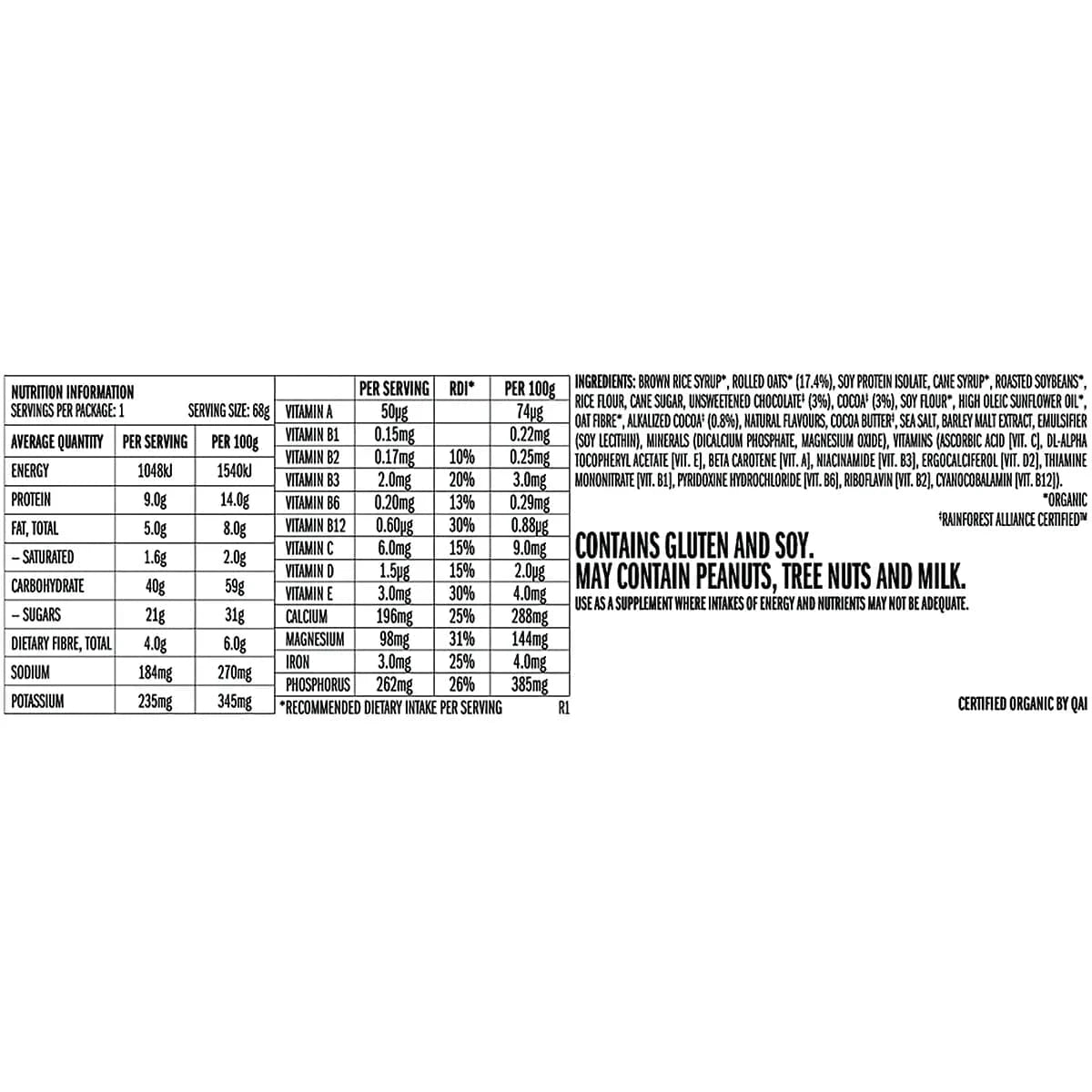 Clif Snack Foods (Clearance - BBD 30/07/25) Clif Energy Bar Chocolate Brownie 12x68g