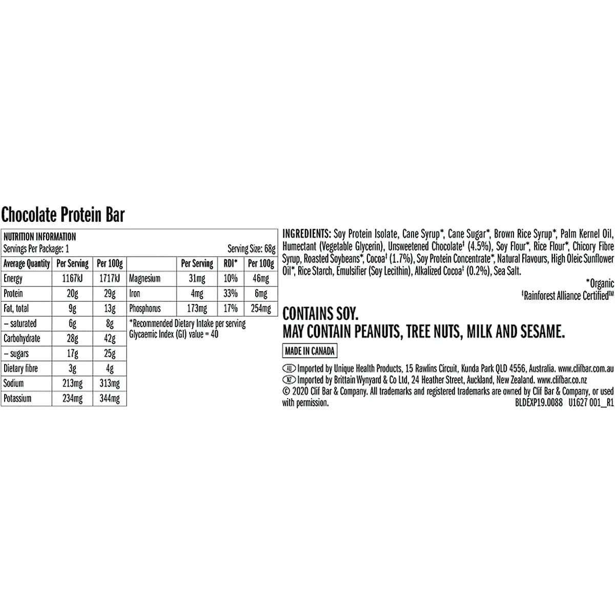 Clif Snack Foods Clif Builder's Protein Bar