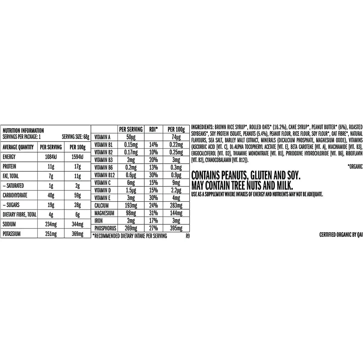 Clif Snack Foods Clif Energy Bar Crunchy Peanut Butter 12x68g