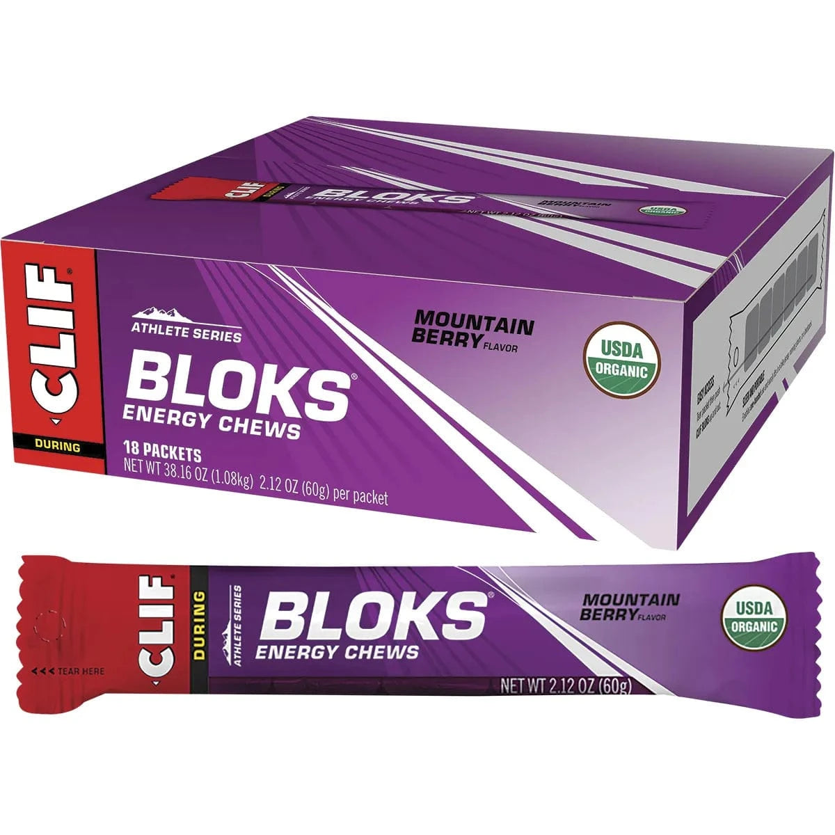 Clif Snack Foods Mountain Berry Flavor 18 x 60g CLIF Bloks Energy Chews