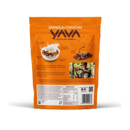 YAVA Granola with Cashews Chocolate Vanilla 400g