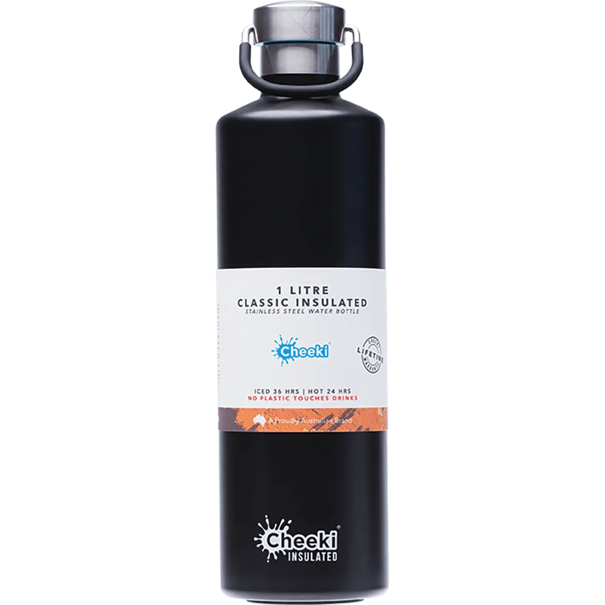 Cheeki Stainless Steel Bottle Insulated Matte Black 1L