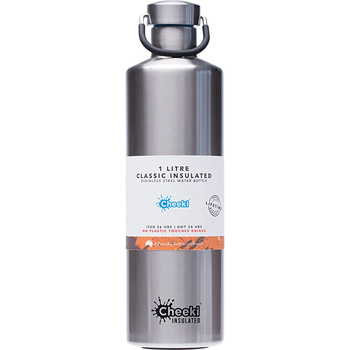 Cheeki Stainless Steel Bottle Insulated Silver 1L