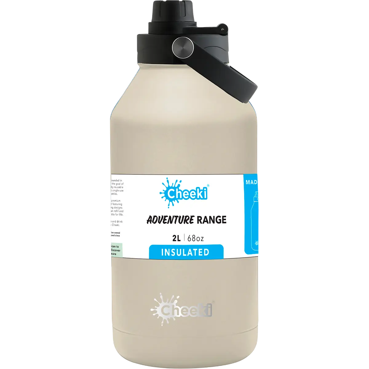Cheeki Stainless Steel Bottle Adventure Insulated Sandstone 2L
