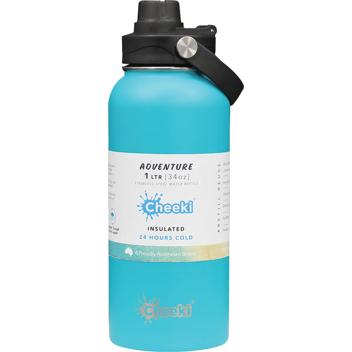 Cheeki Insulated Adventure Stainless Steel Bottle Aqua 1L