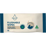 CleanLIFE Flushable Plastic Free Wipes Extra Soft and Gentle 40pk