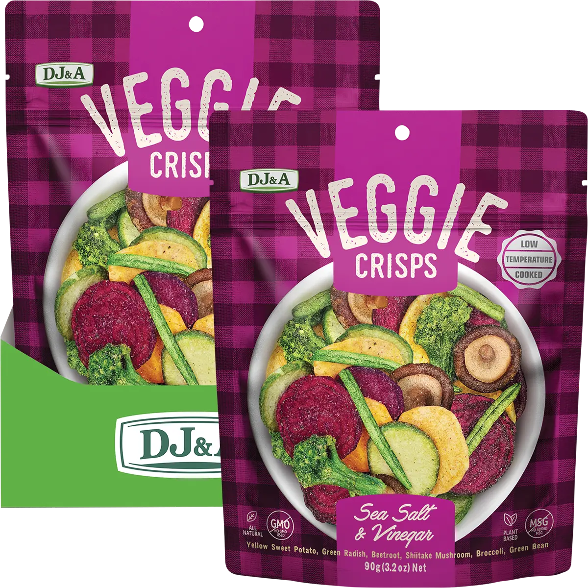 DJ&A Veggie Crisps Sea Salt & Vinegar 9x90g