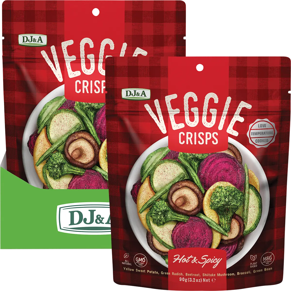 DJ&A Veggie Crisps Hot & Spicy 9x90g