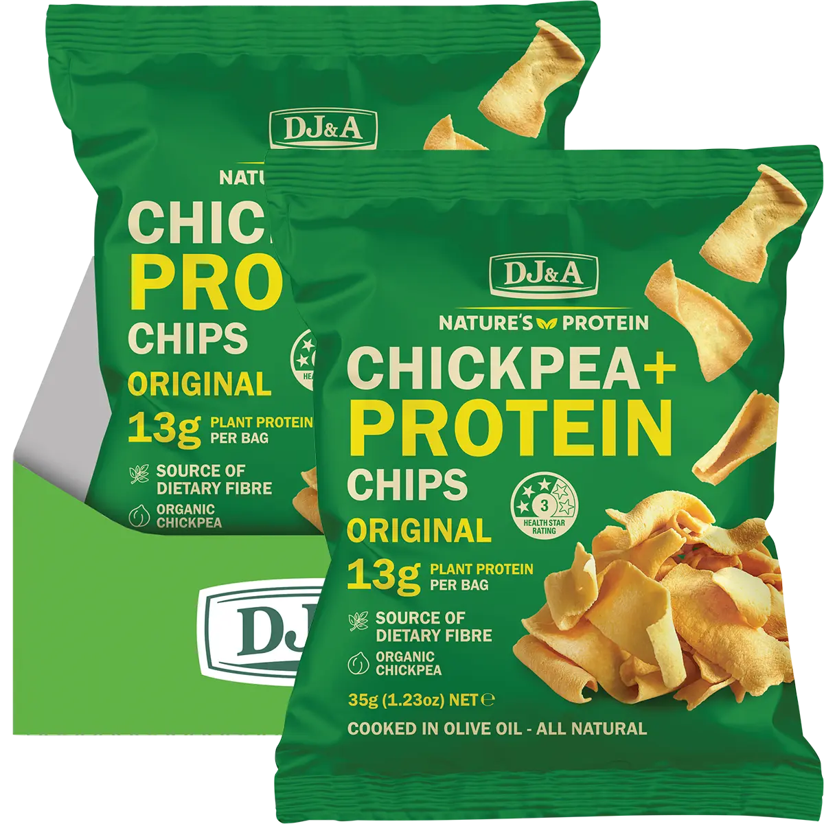 DJ&A Chickpea + Protein Chips Original 9x35g
