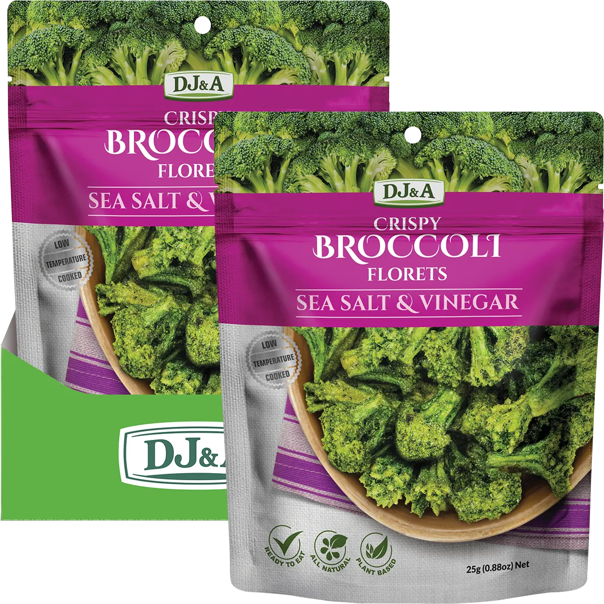 DJ&A Crispy Broccoli Florets Sea Salt & Vinegar 12x25g