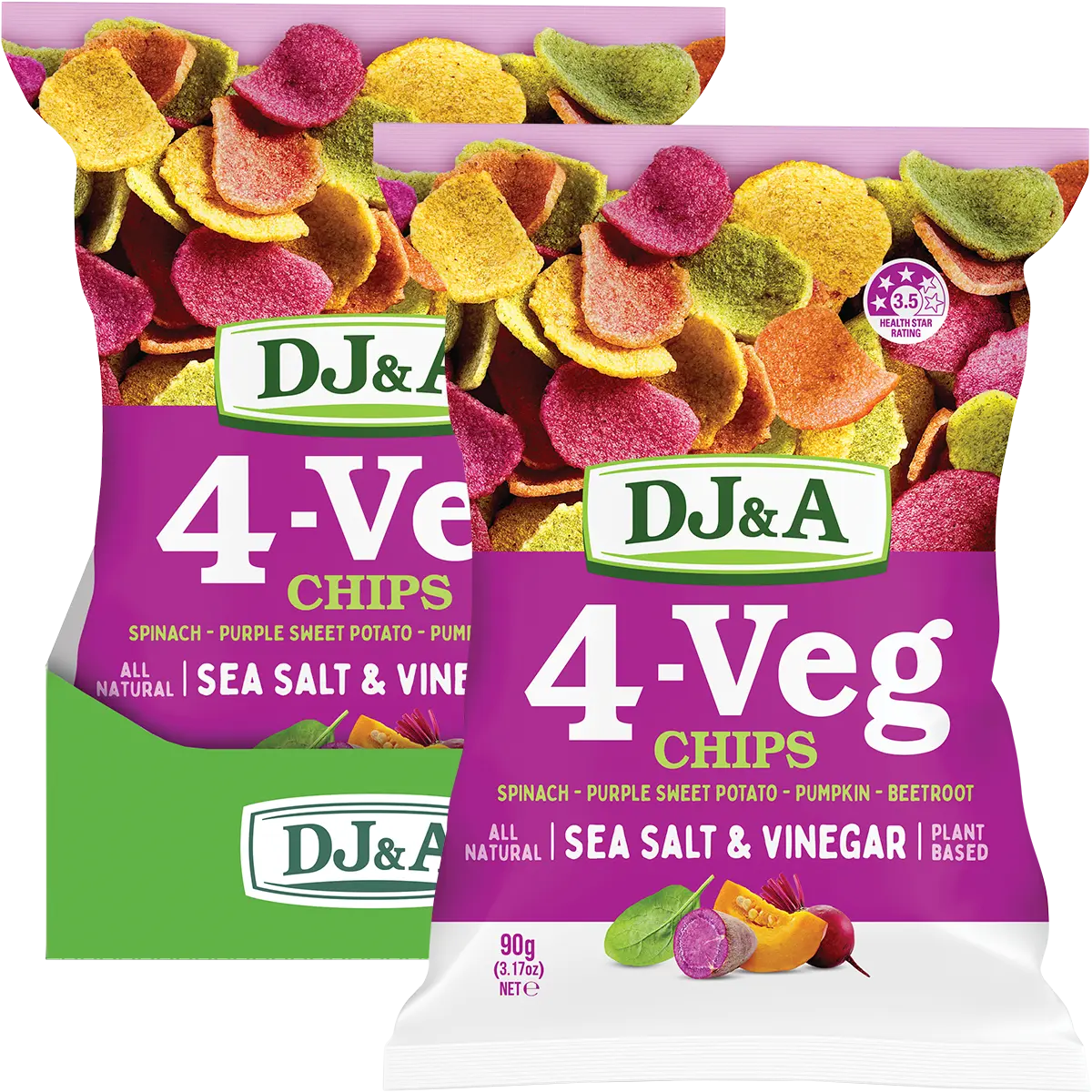 DJ&A 4-VEG Chips Salt & Vinegar 5x90g
