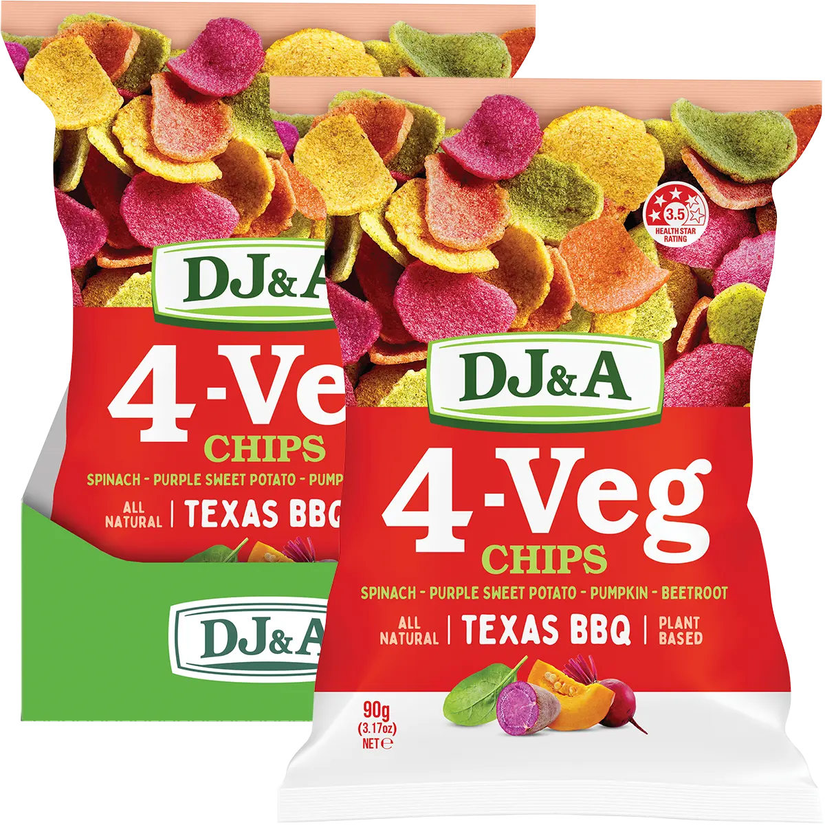 DJ&A 4-VEG Chips Texas BBQ 5x90g