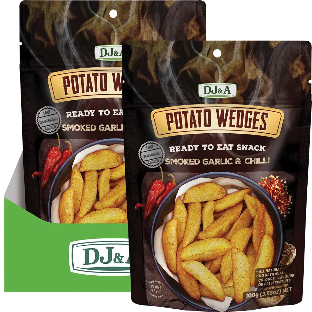 DJ&A Potato Wedges Smoked Garlic & Chilli 9x100g