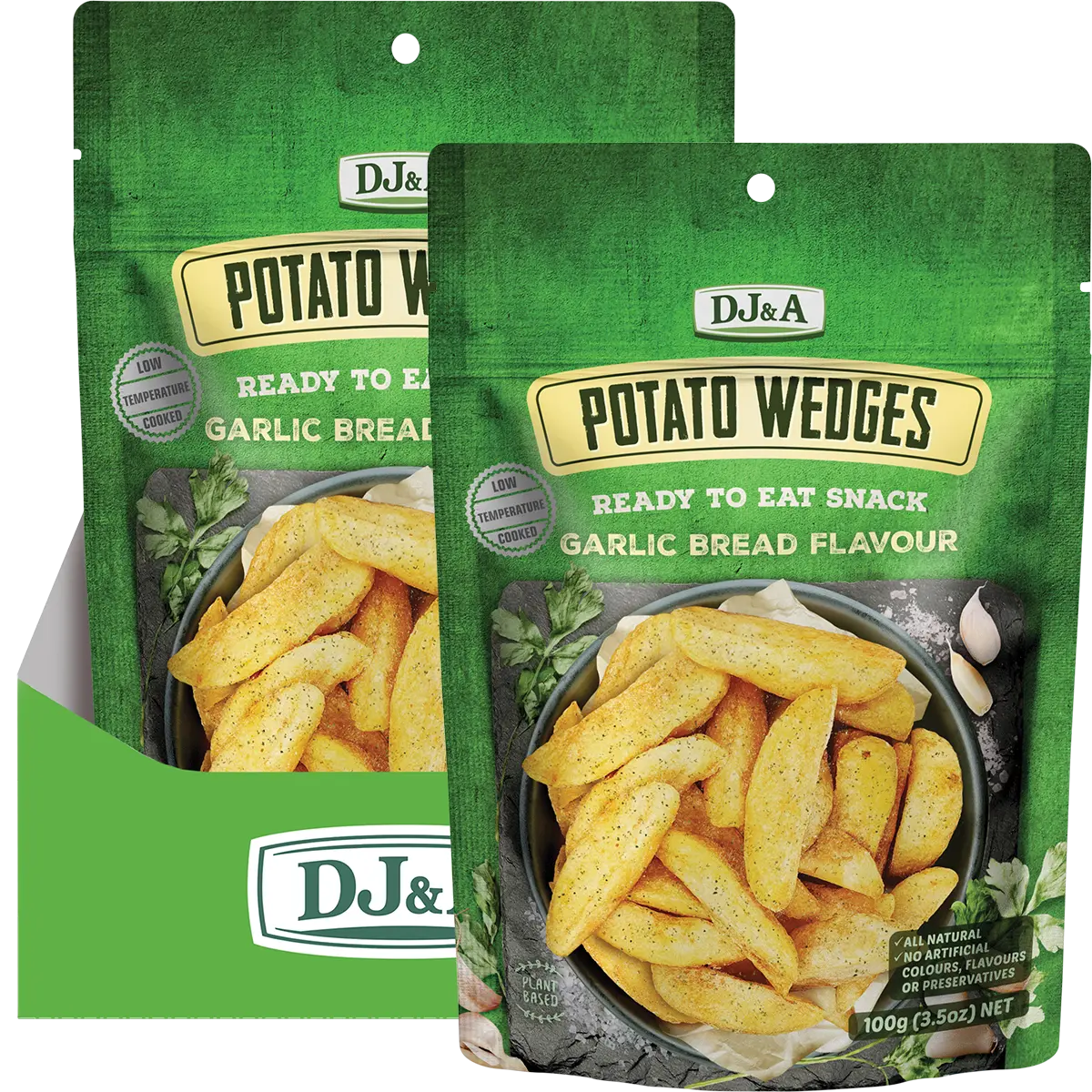 DJ&A Potato Wedges Garlic Bread Flavour 9x100g
