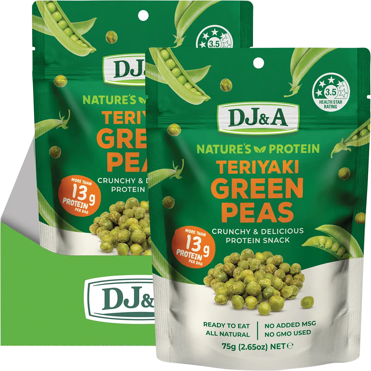 DJ&A Nature's Protein Teriyaki Green Peas 12x75g