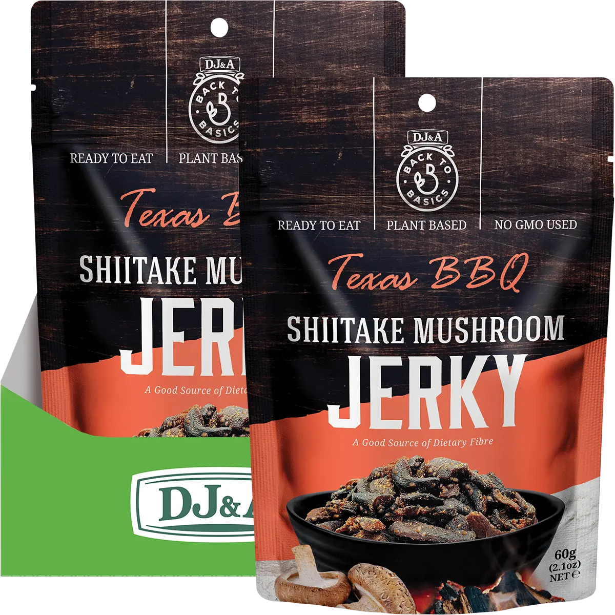 DJ&A Shiitake Mushroom Jerky Texas BBQ 12x60g