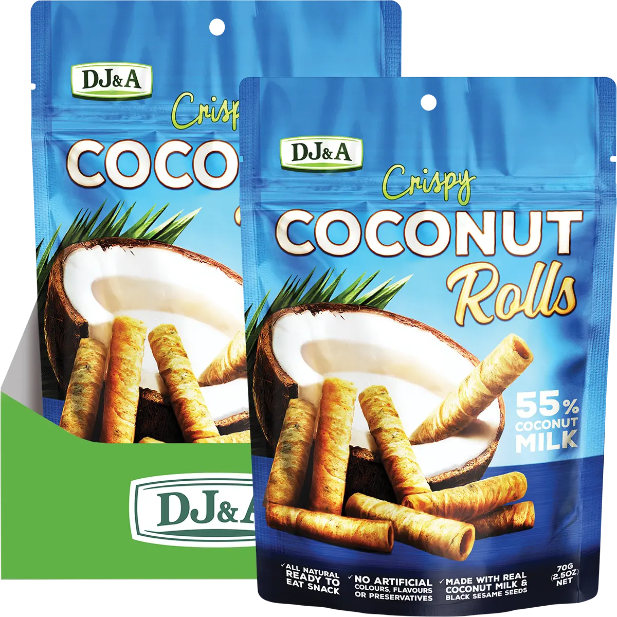 DJ&A Crispy Coconut Rolls 20x70g