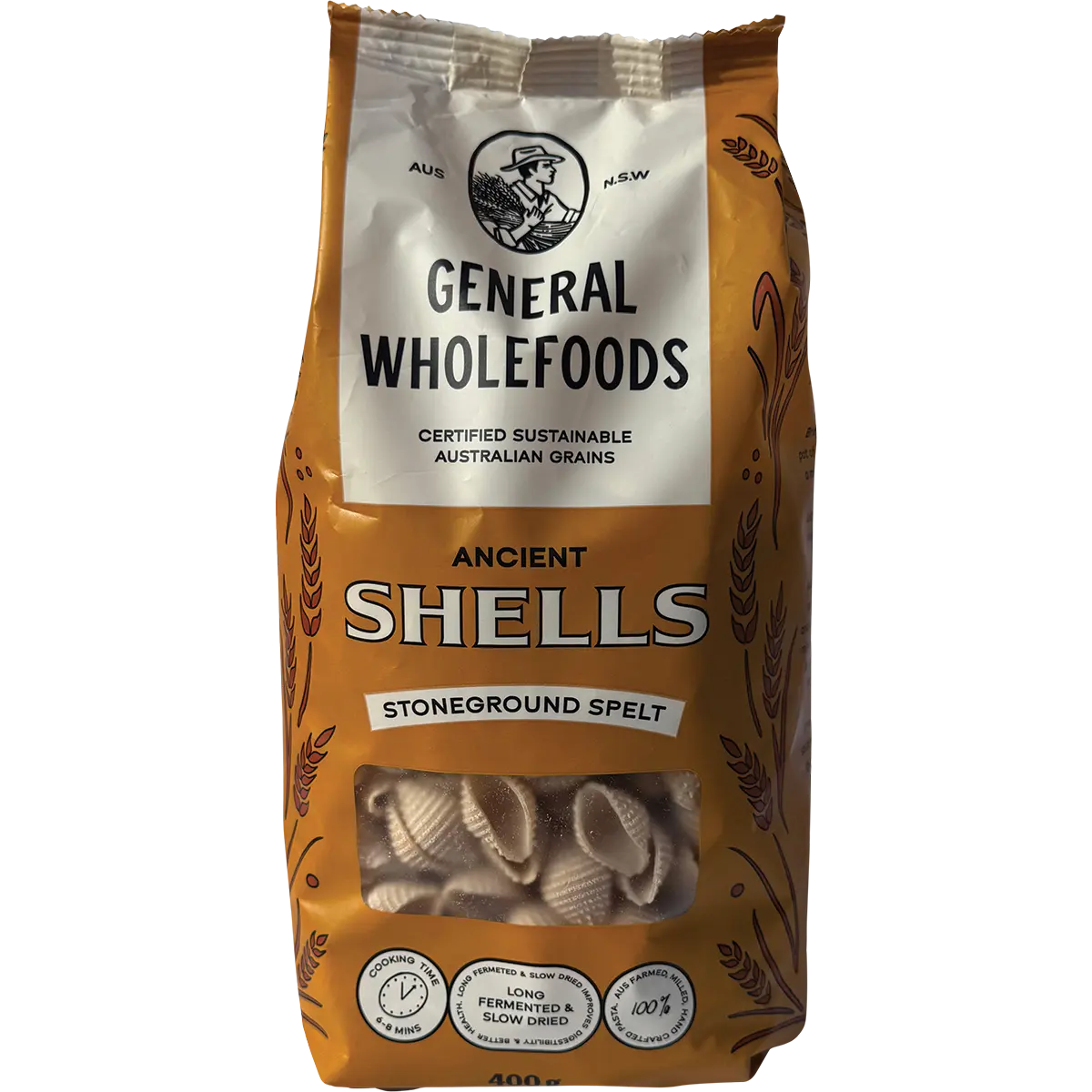 General Wholefoods Spelt Pasta Shells 400g
