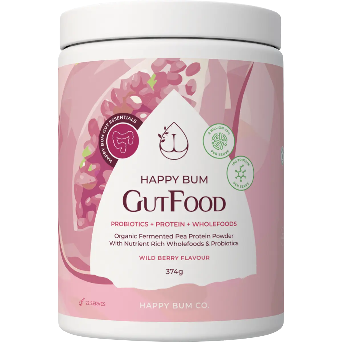 Happy Bum Co Gut Food Wild Berry 374g