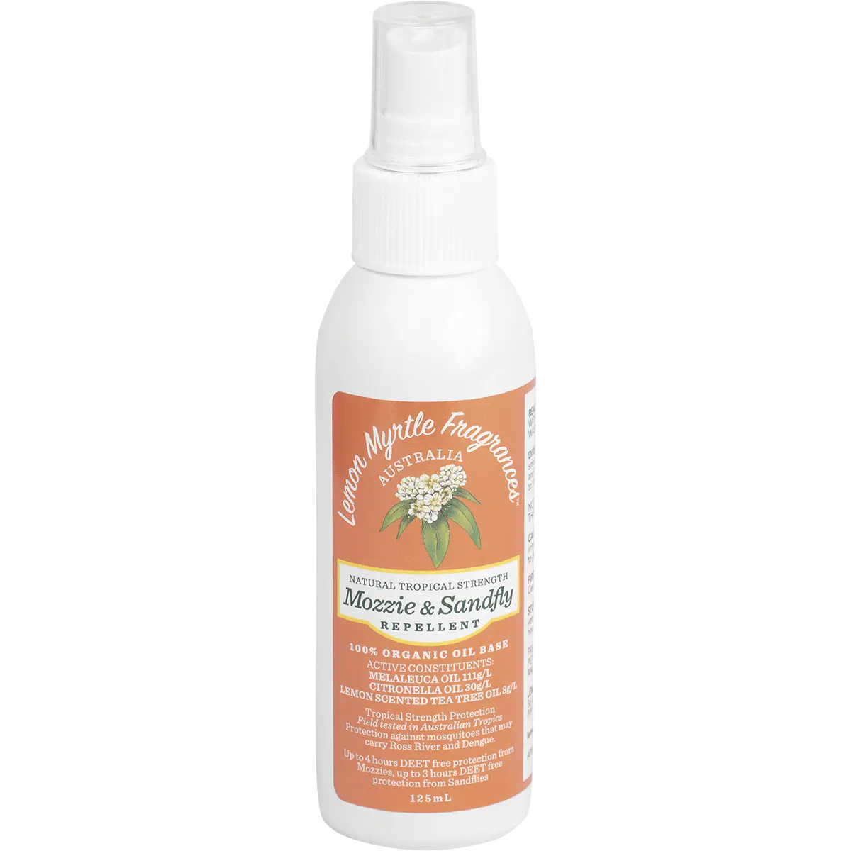 Lemon Myrtle Fragrances Mozzie & Sandfly Repellent 125ml
