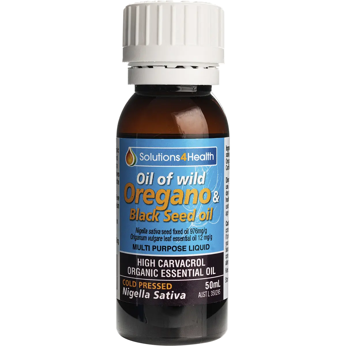Solutions 4 Health Oil of Wild Oregano with Black Seed Oil 50ml