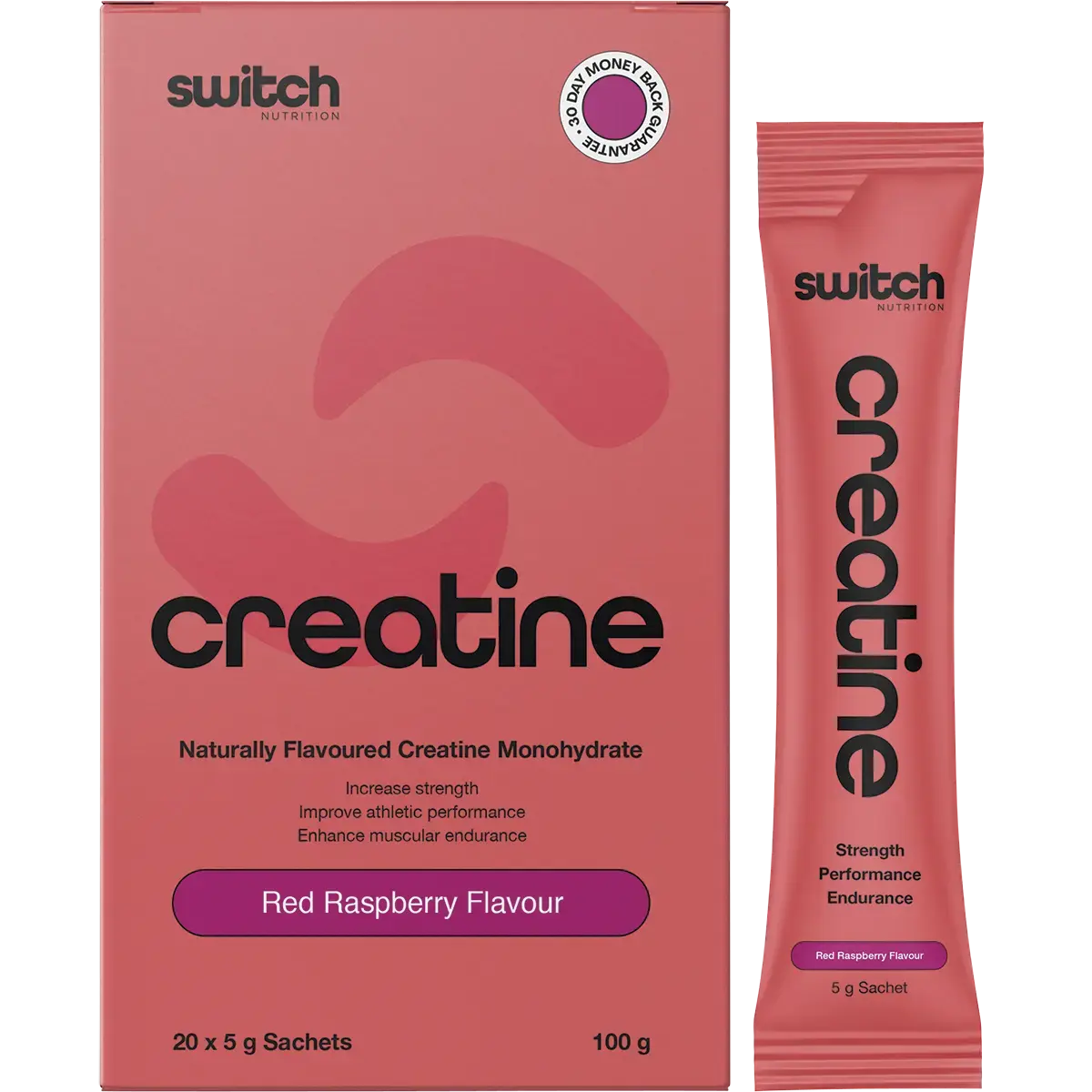 Switch Nutrition Creatine Monohydrate Red Raspberry 20x5g Sachets