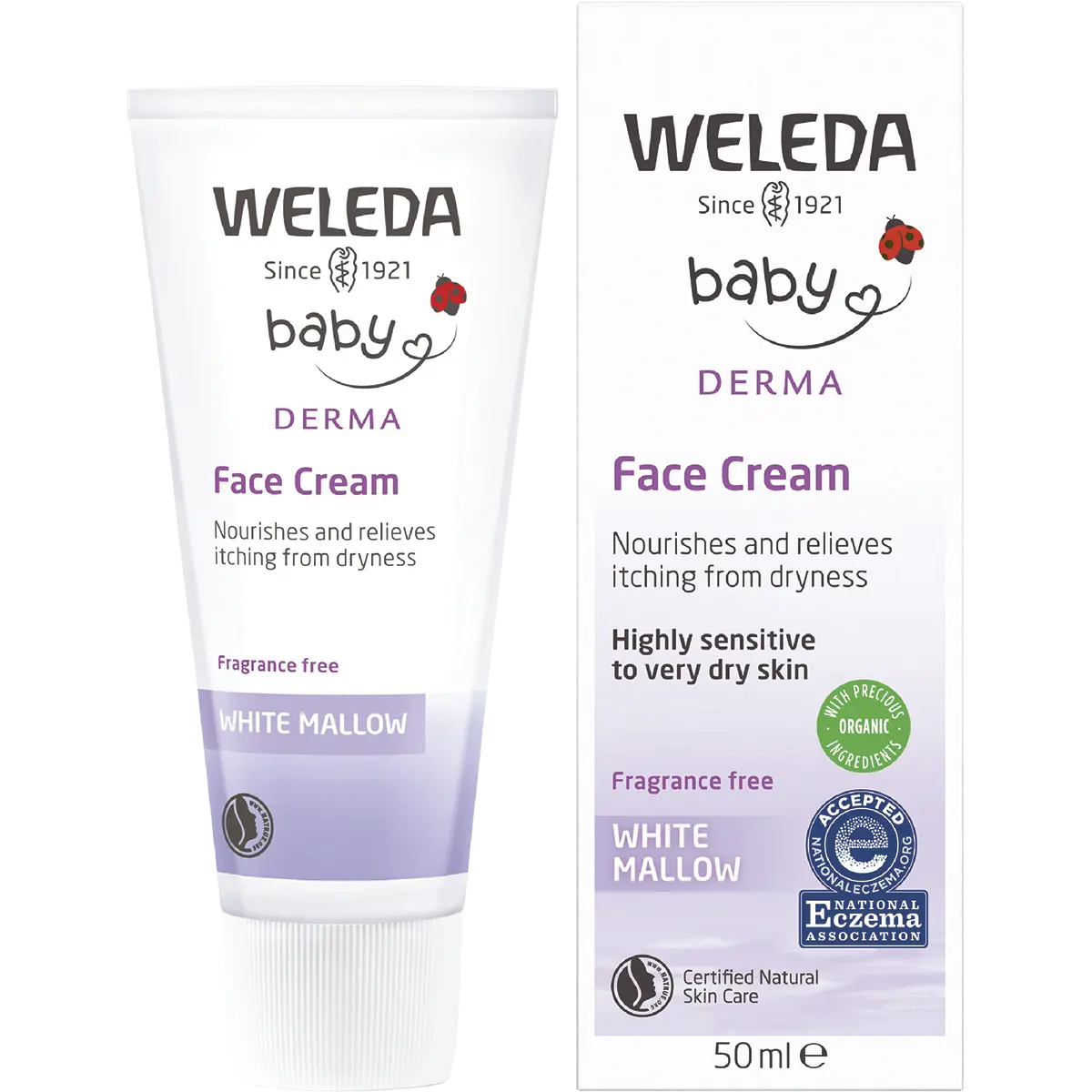 Weleda Baby Derma Face Cream White Mallow Fragrance Free 50ml