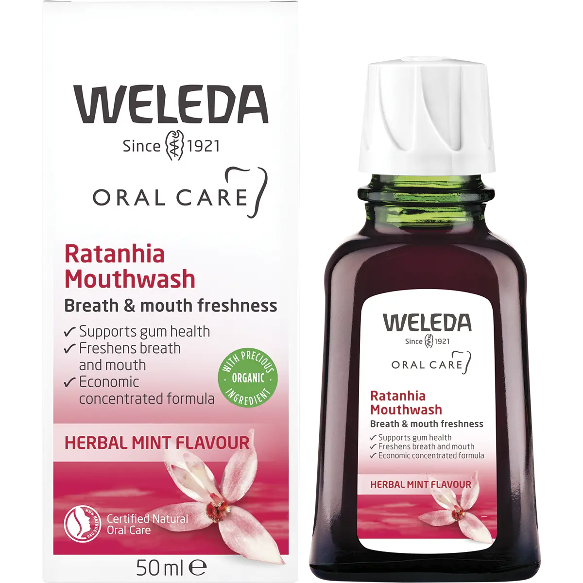 Weleda Mouthwash Ratanhia Herbal Mint Flavour 50ml