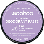 Woohoo Body Natural Deodorant Paste Tin Pop Extra Strength 60g