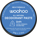 Woohoo Body Natural Deodorant Paste Tin Drift Extra Strength 60g