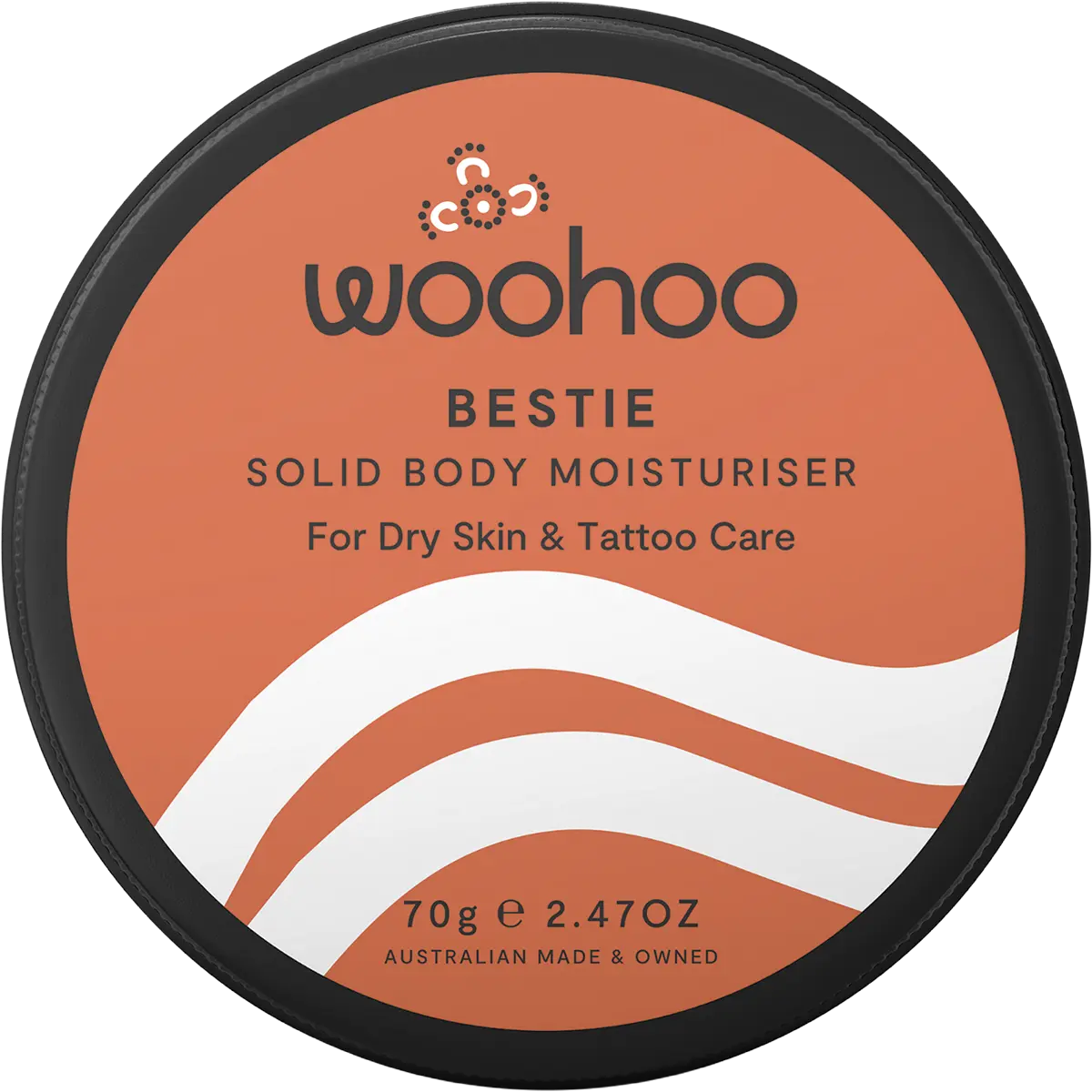 Woohoo Body Bestie Solid Body Moisturiser Tin Dry Skin & Tattoo Care 70g