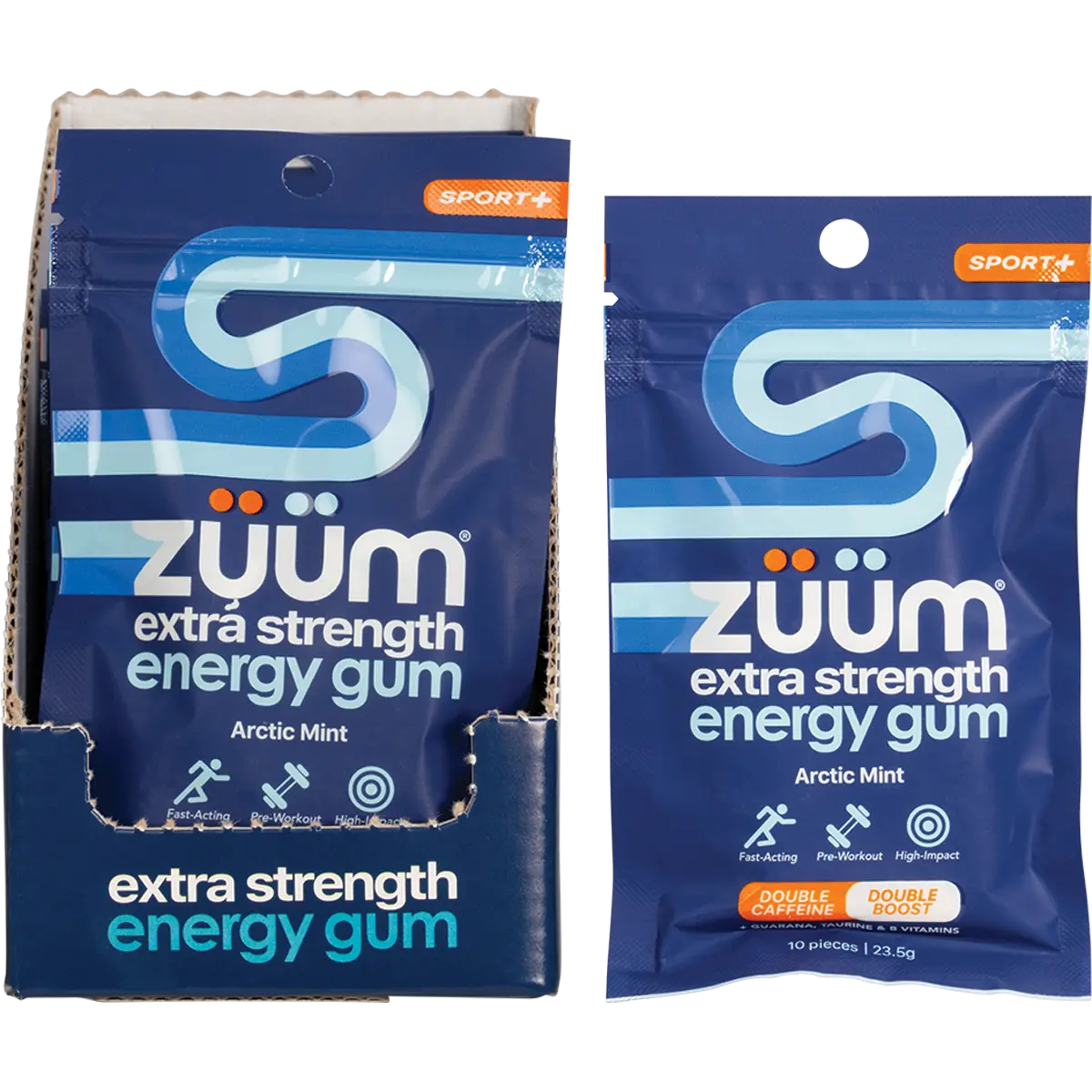 Zuum Energy Gum Extra Strength Sport Arctic Mint Hasta 16x10pcs