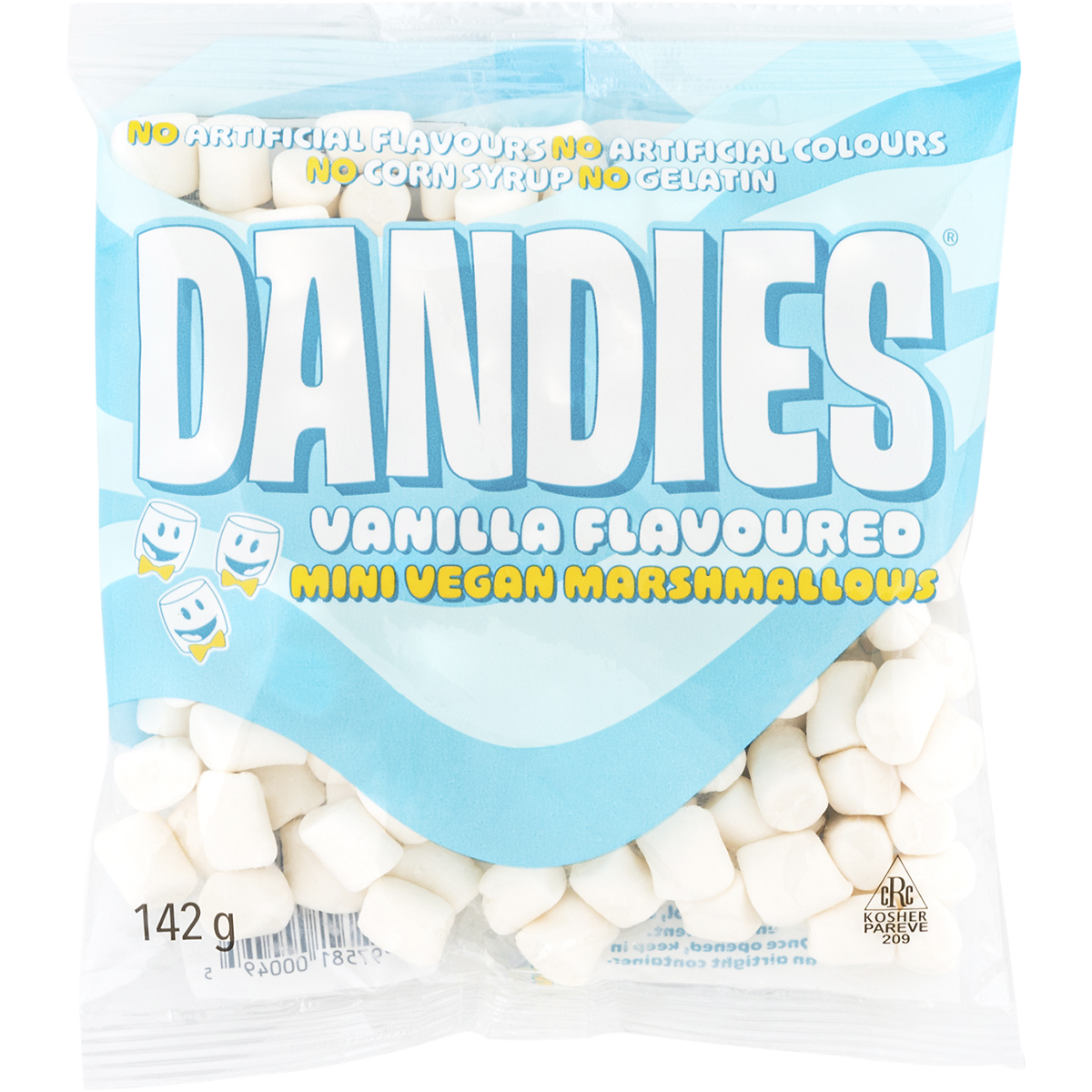 Dandies Vegan Vanilla Marshmallows Mini Size 142g front image