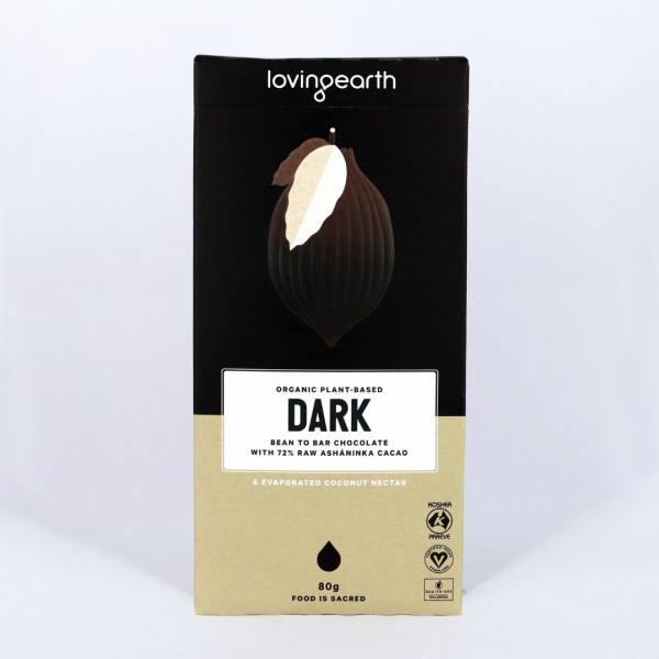 Loving Earth Dark Bar Chocolate with 72% Raw Ashaninka Cacao