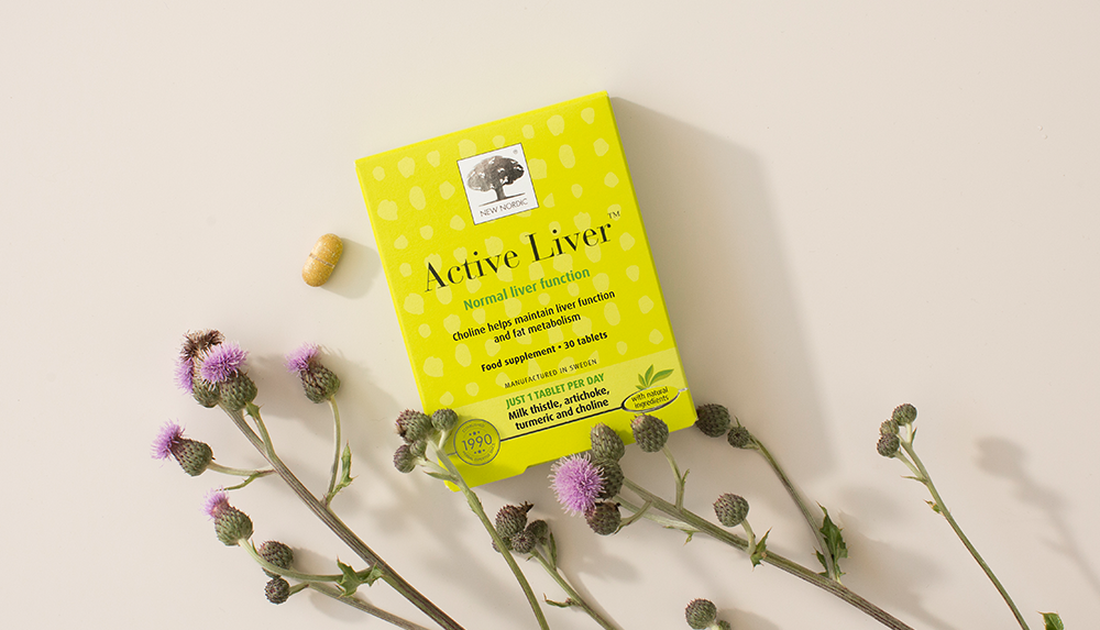 New Nordic Active Liver 30 Tablets — official styled product image with milk thistle