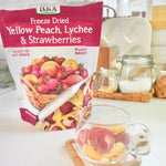 DJ&A Freeze Dried Yellow Peach, Lychee & Strawberries — product lifestyle image