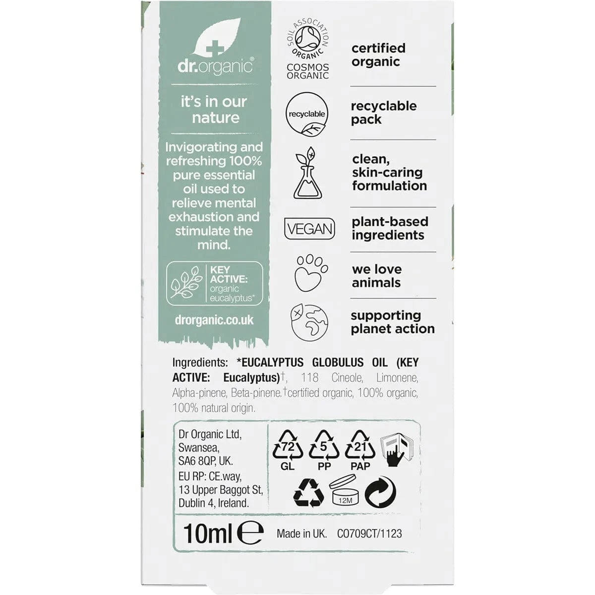 Dr. Organic Skin Care Dr. Organic Eucalyptus Oil 100% Pure 10ml