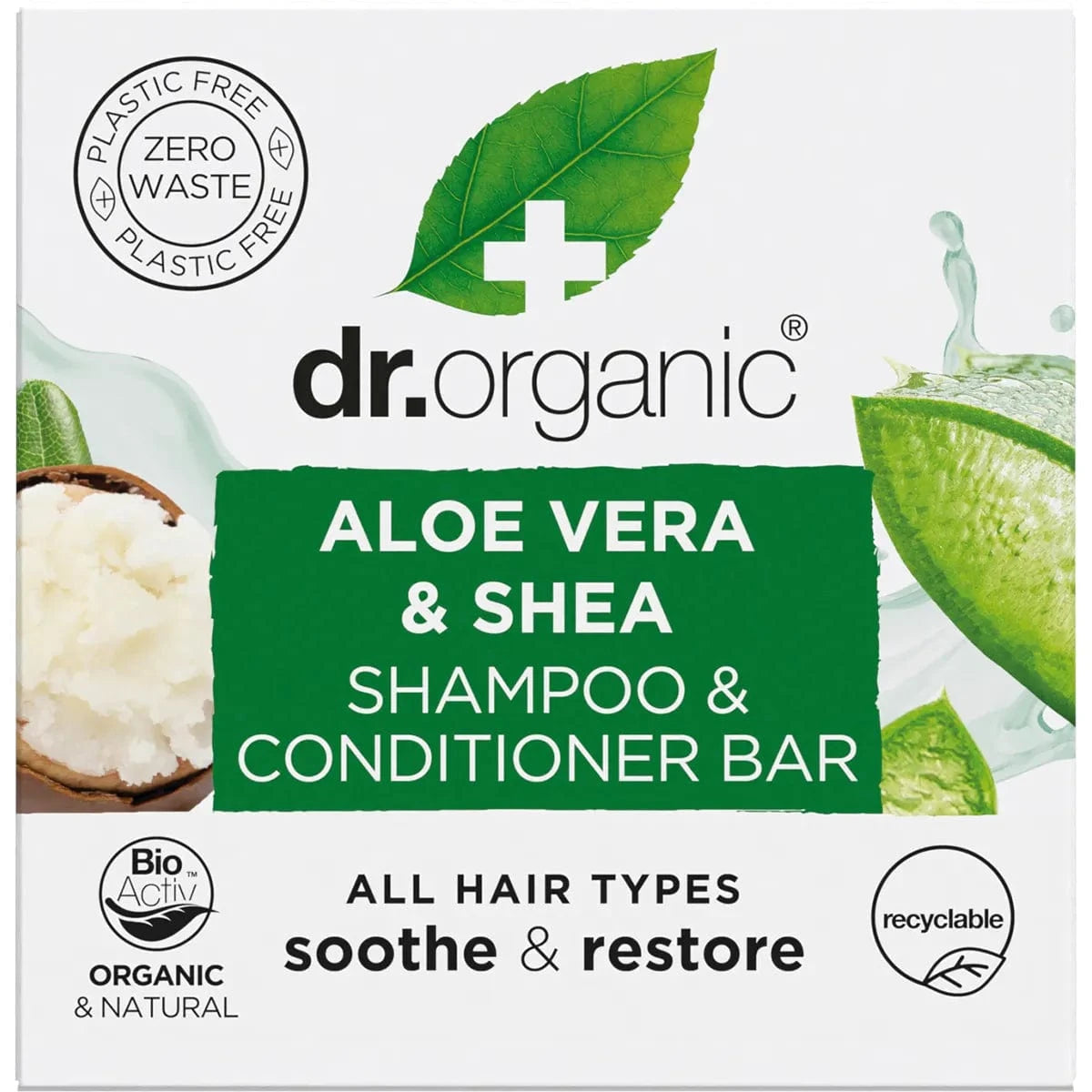 Dr. Organic Skin Care Dr. Organic Shampoo & Conditioner Bar Aloe Vera & Shea All Hair 75g