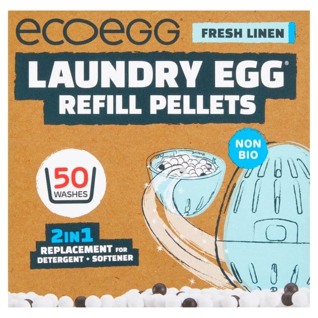 Ecoegg Laundry Supplies Fresh Linen Ecoegg Laundry Egg Refill Pellets 50 Washes