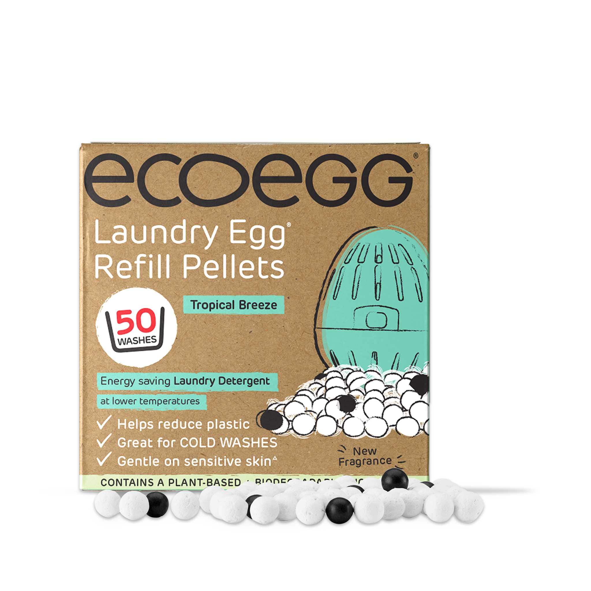 Ecoegg Laundry Supplies Tropical Breeze Ecoegg Laundry Egg Refill Pellets 50 Washes