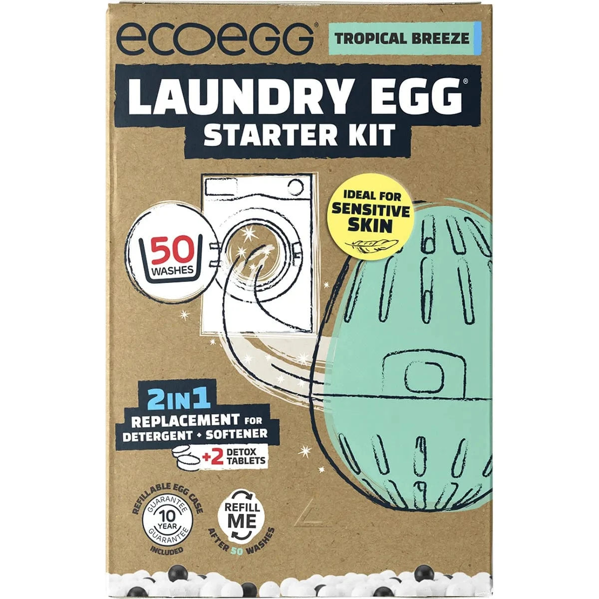 Ecoegg Laundry Supplies Tropical Breeze Ecoegg Laundry Egg Starter Kit 50 Washes