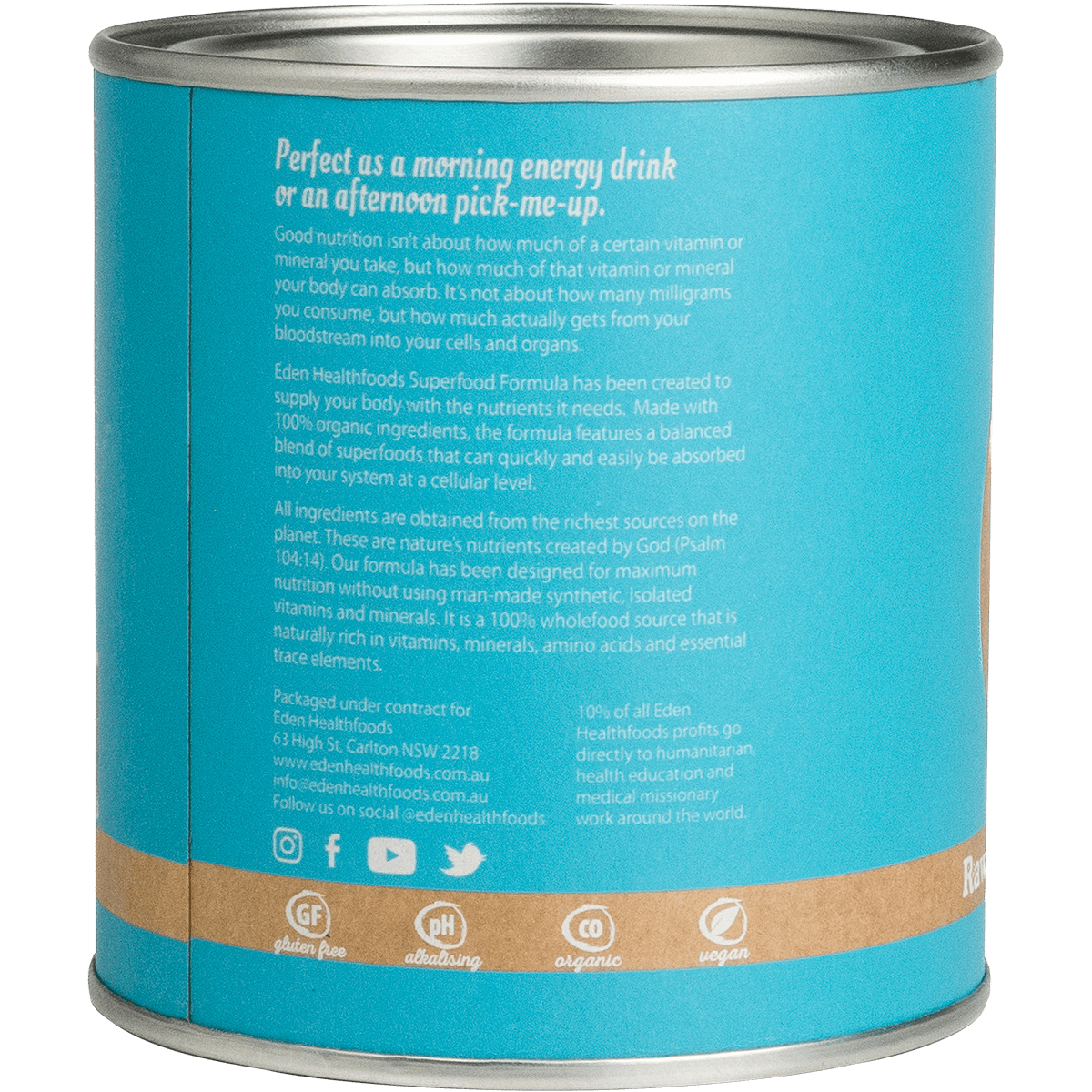 Eden Healthfoods Certified Organic Greens Powder 150g left-side product image