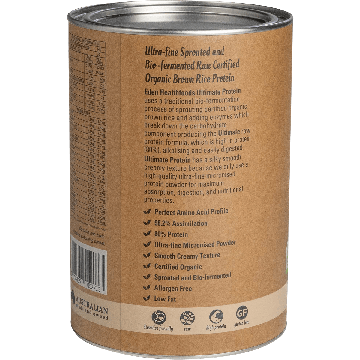 Eden Healthfoods Ultimate Protein Natural 1kg left-side product image