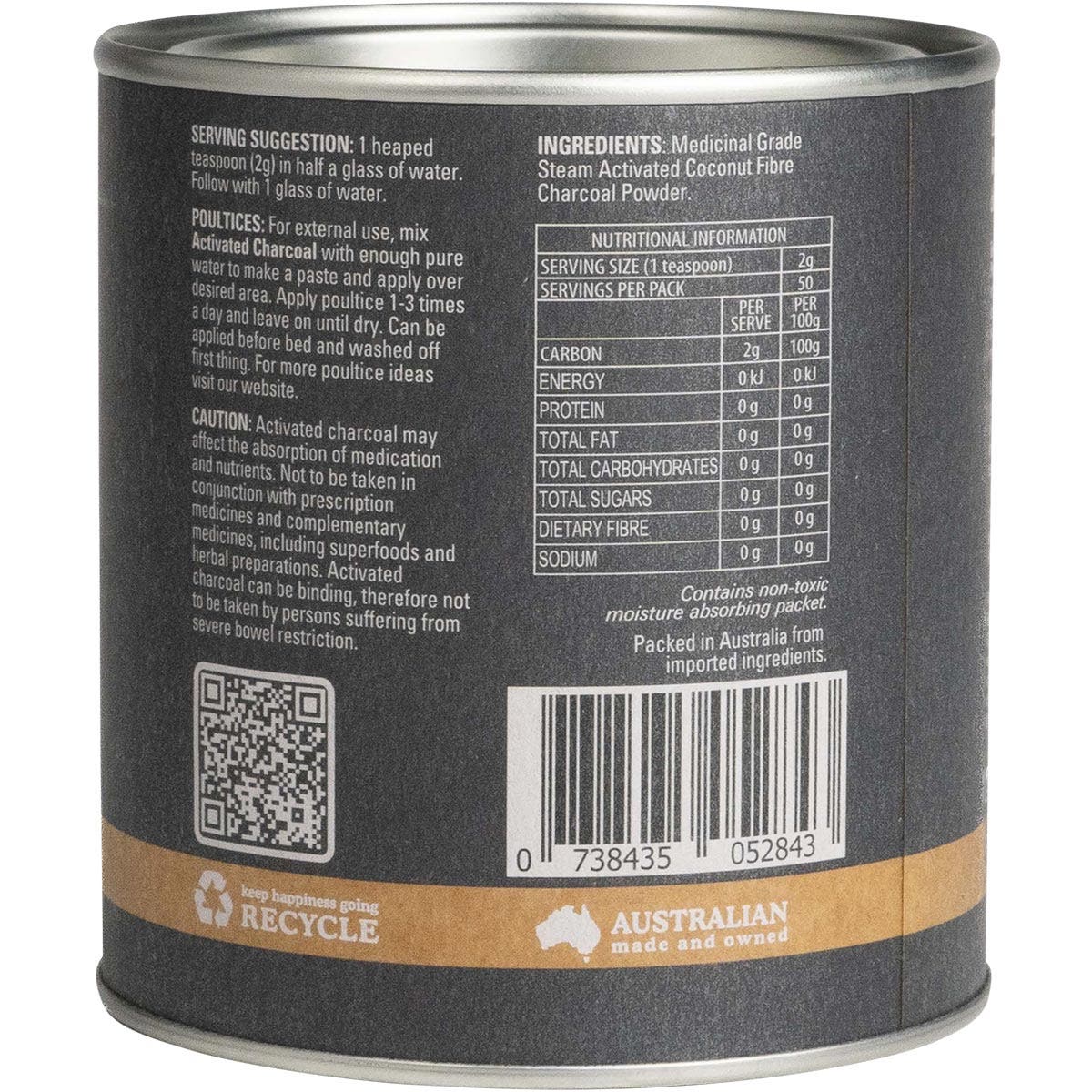 Eden HealthFoods Vitamins & Supplements Eden Healthfoods Activated Charcoal Steam Activated Powder