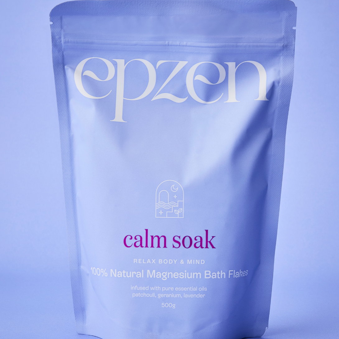 Epzen Magnesium Bath Flakes Calm Soak 500g — official EPZEN styled product image