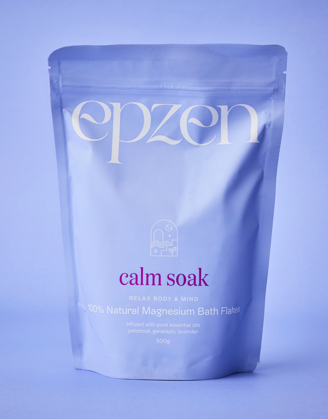 Epzen Magnesium Bath Flakes Calm Soak 500g — official EPZEN styled product image