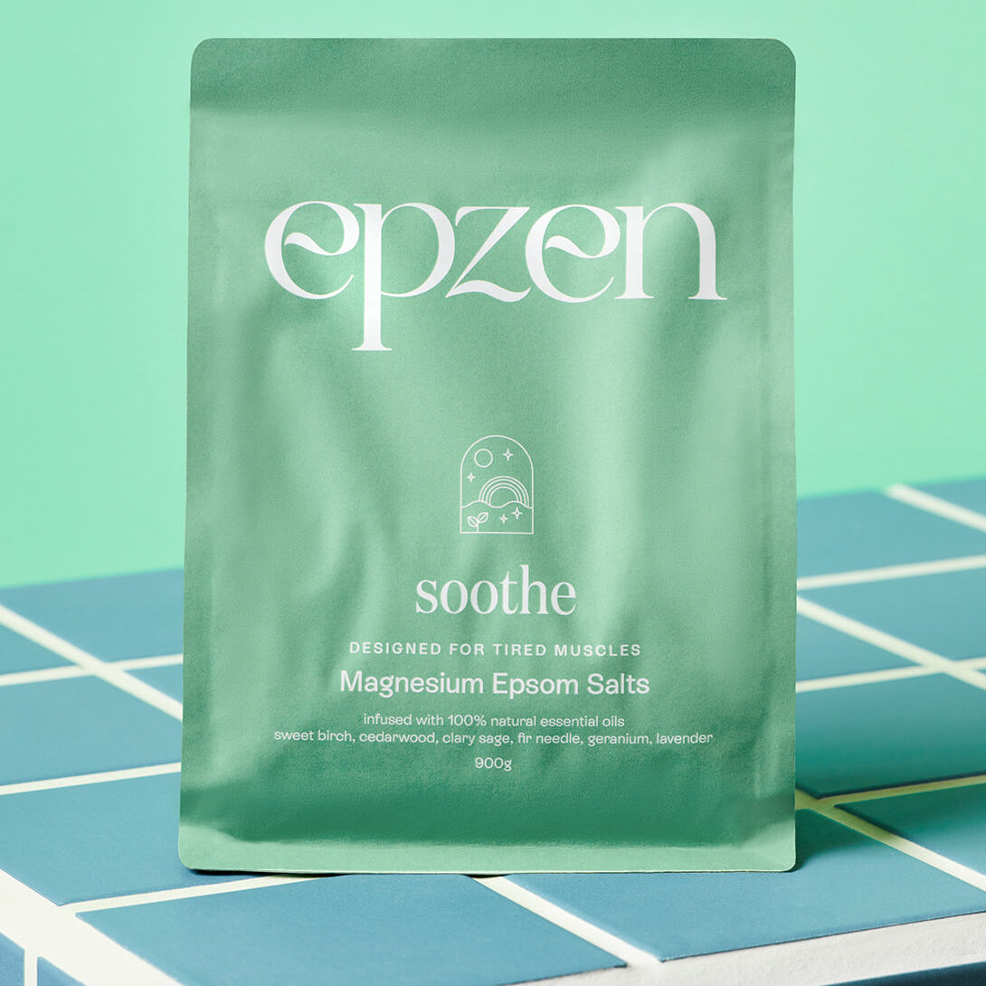 Epzen Magnesium Bath Crystals Soothe 900g — official EPZEN styled product image