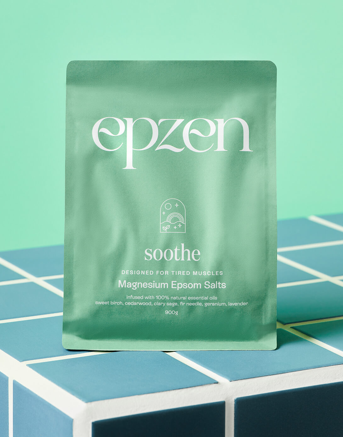 Epzen Magnesium Bath Crystals Soothe 900g — official EPZEN styled product image