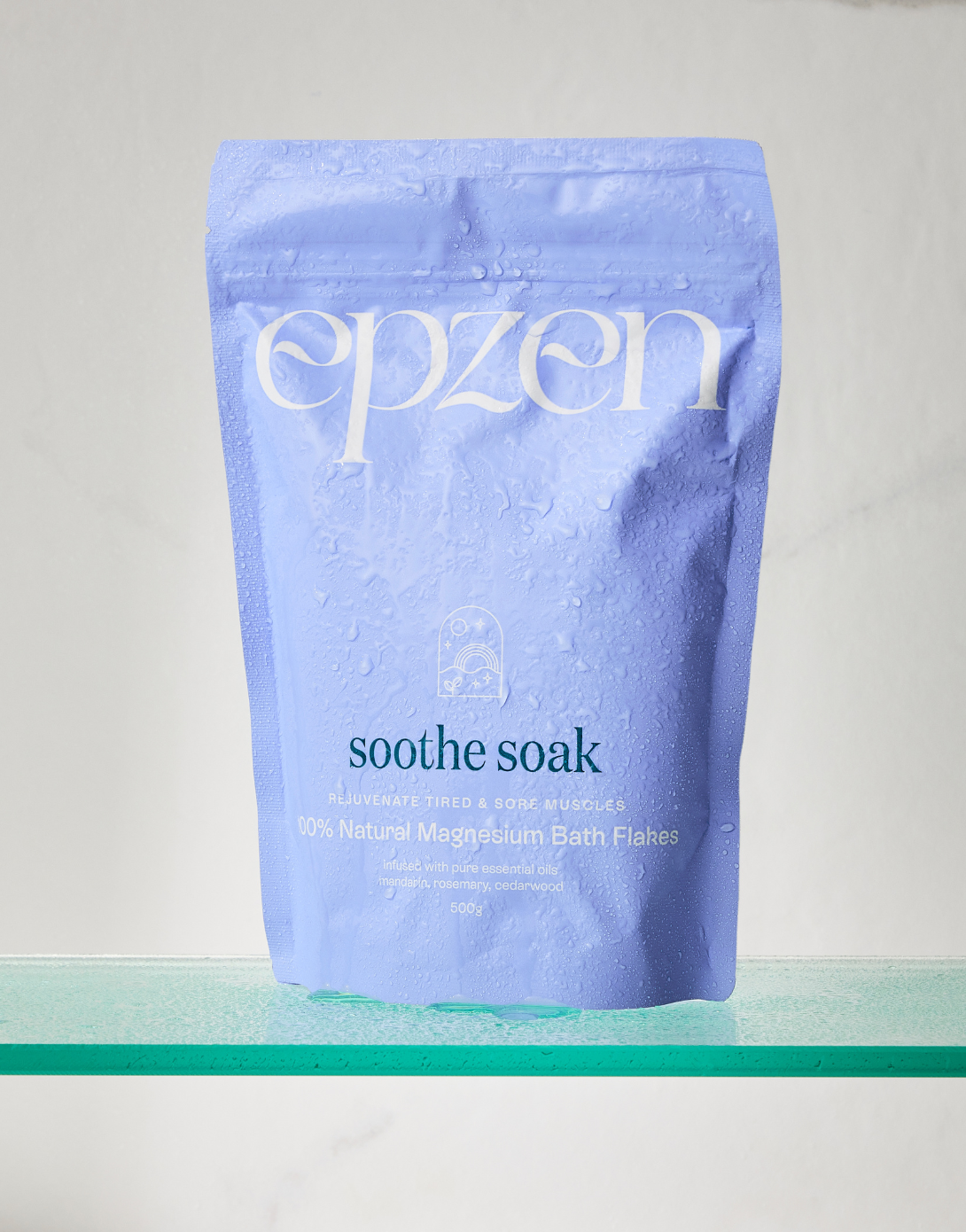 Epzen Magnesium Bath Flakes Soothe Soak 500g — official EPZEN styled product image