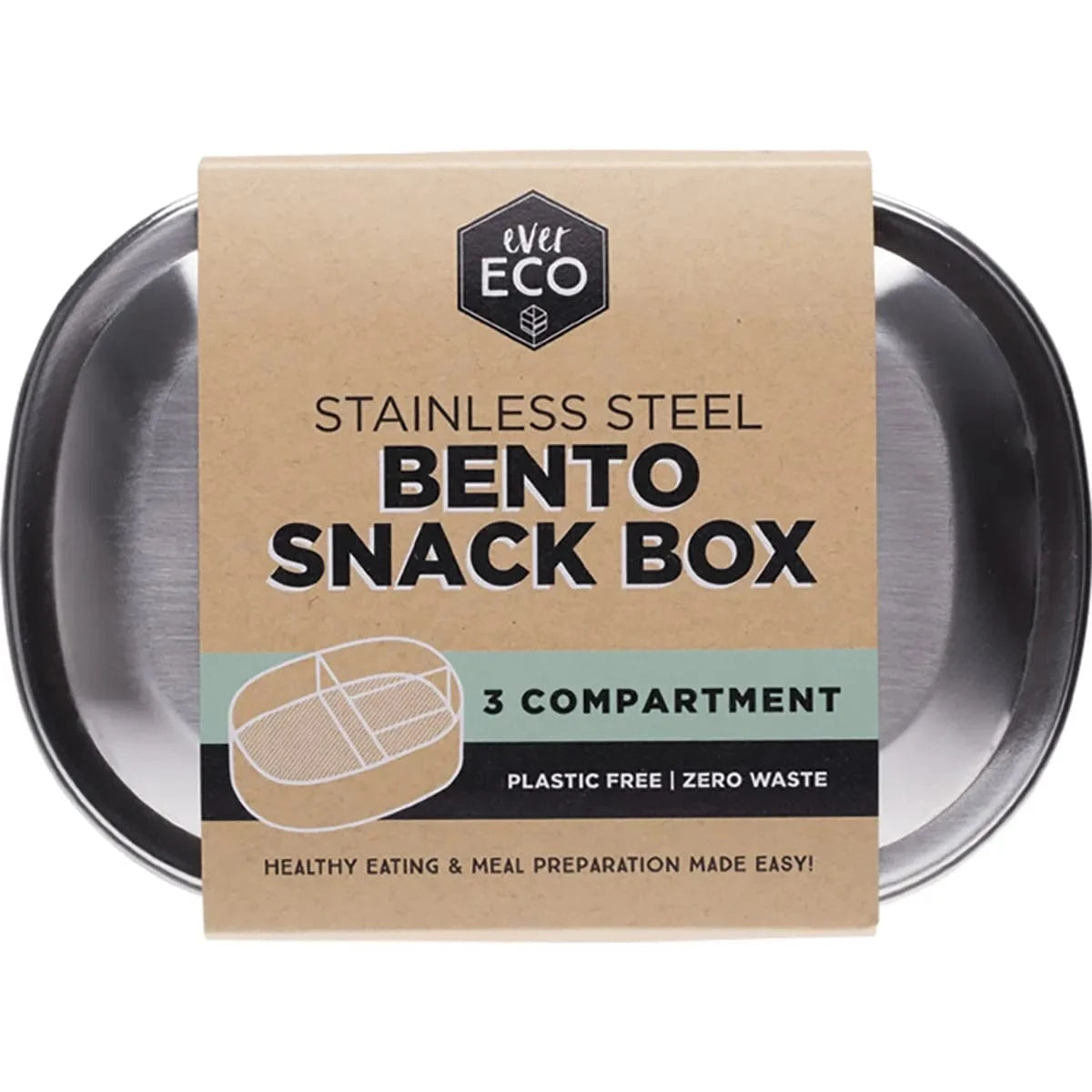 Ever Eco Home & Garden 3 COMPARTMENT Ever Eco Stainless Steel Bento Snack Box